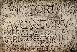 rímsky nápis o víťazstve Rimanov nad Kvádmi