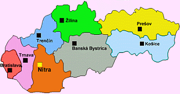 mapa krajov Slovenska