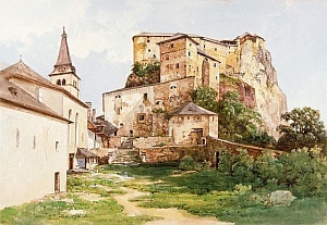 Oravský hrad - maľba od T. Endersa z 19. storočia