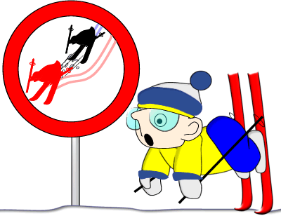 zákaz predbiehania lyžiarov