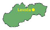 mapa Slovenska s vyznačením Levoče