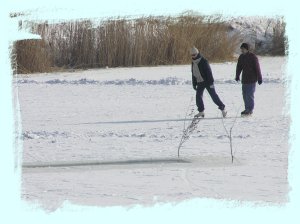 korčuľovanie na rybníku