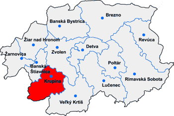 mapa Banskobystrického kraja