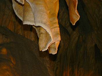 Jaskyňa Driny - sintrová výzdoba so zúbkovaním